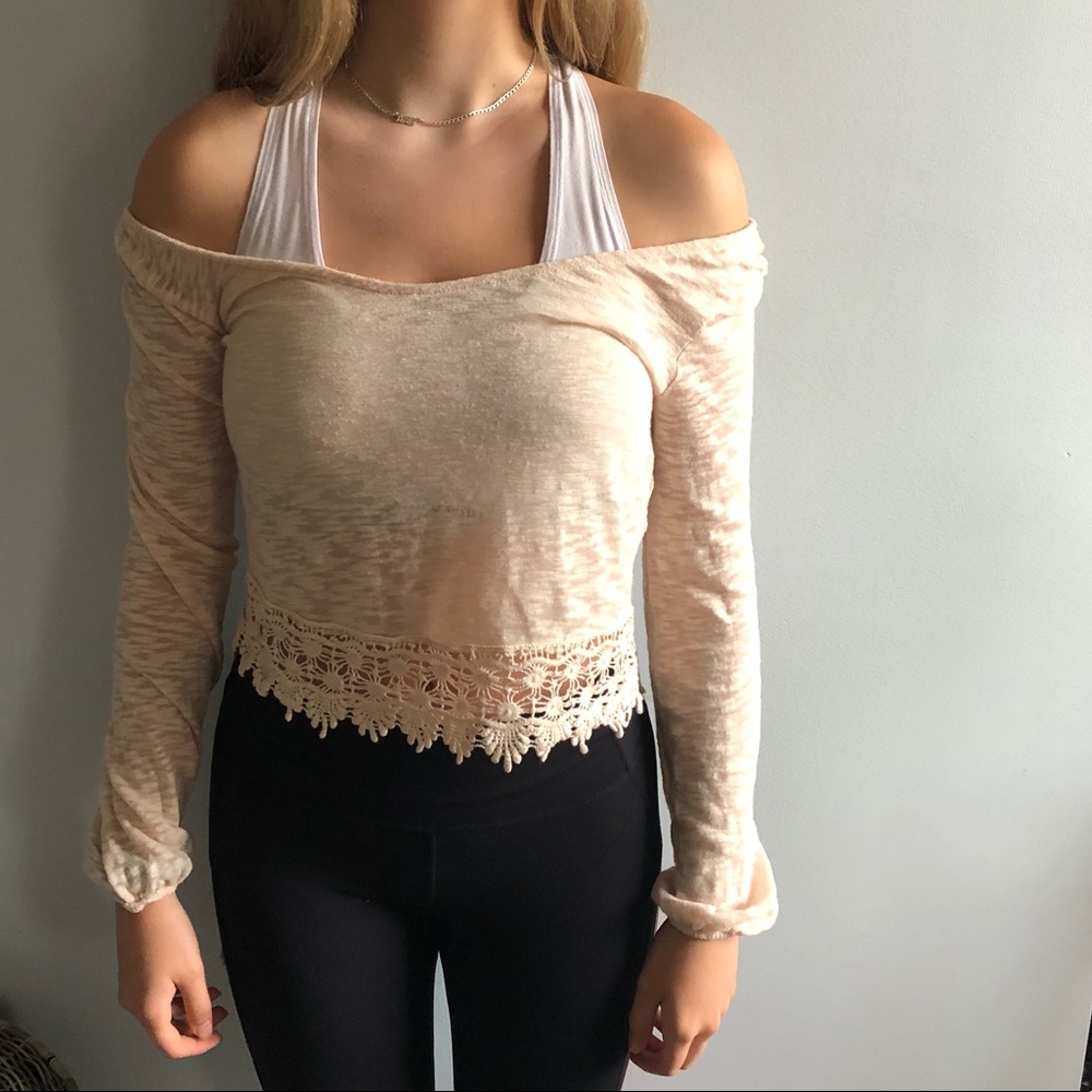 L.A. Hearts Long Sleeve Zip in back Crop Top